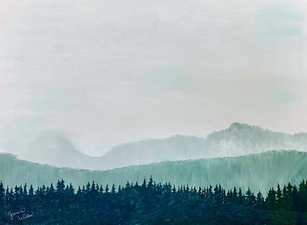 A0506 - Mountain Haze by Joann Wisler, oil on canvas 24” x 18”