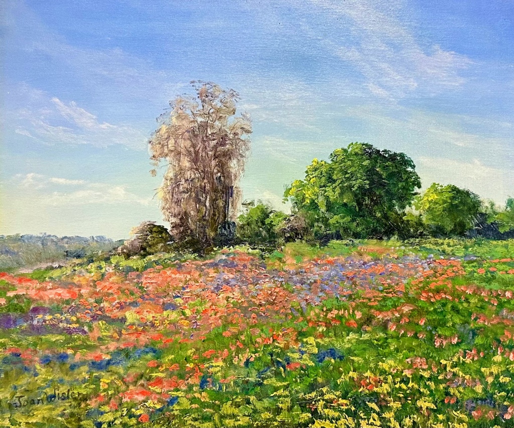 A0512 - Nature’s Hilltop Blanket by Joann Wisler oil on canvas 21” x 17”